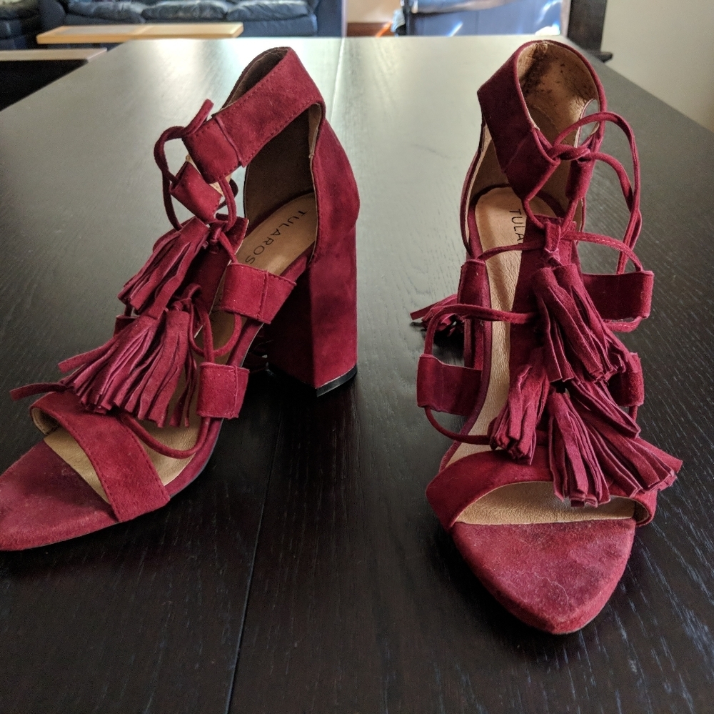 Raye Tularosa Suede Tassel Heels
